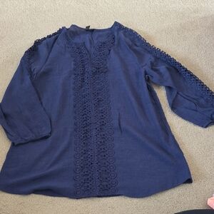 Allie & Rob Deep Blue Blouse Women's Size Large